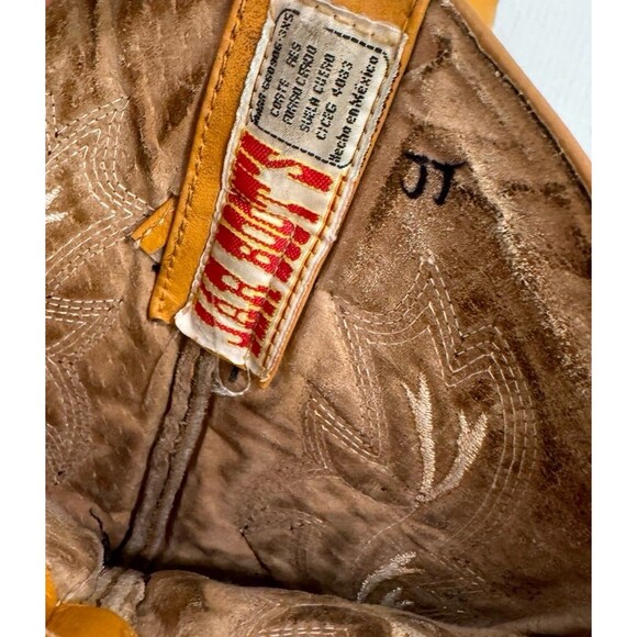 Vintage Jar Tan Full Quill Ostrich Mens Womens Leather Cowboy Boots size 9 - Picture 4 of 7